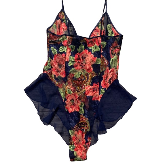 Vintage 90s Victoria’s Secret Paisley Teddy Size L - Picture 3 of 10